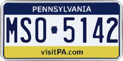 PA license plate MSO5142
