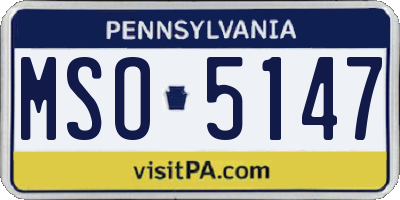 PA license plate MSO5147