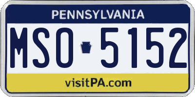 PA license plate MSO5152