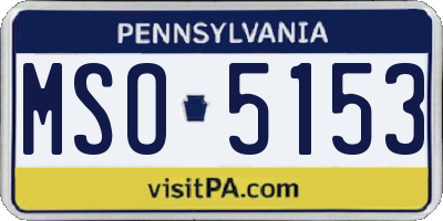 PA license plate MSO5153