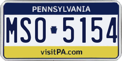 PA license plate MSO5154