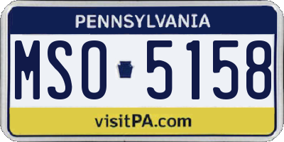 PA license plate MSO5158