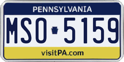 PA license plate MSO5159