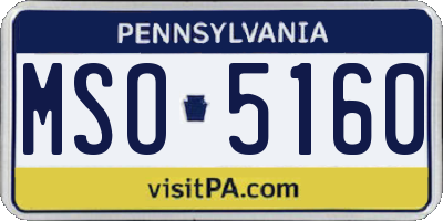 PA license plate MSO5160
