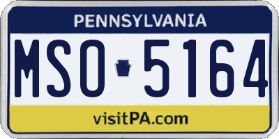 PA license plate MSO5164