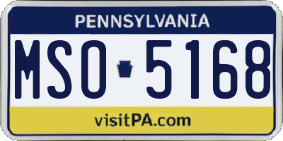 PA license plate MSO5168