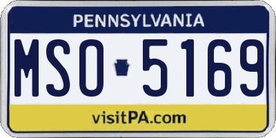 PA license plate MSO5169