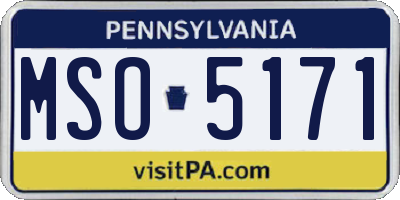 PA license plate MSO5171