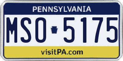 PA license plate MSO5175