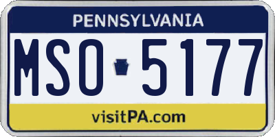 PA license plate MSO5177