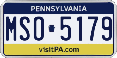 PA license plate MSO5179