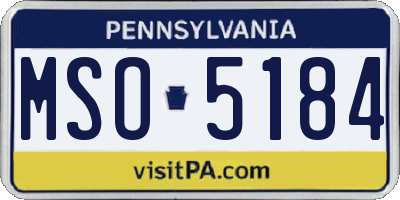 PA license plate MSO5184