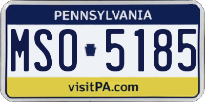 PA license plate MSO5185