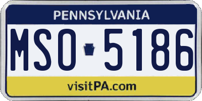 PA license plate MSO5186
