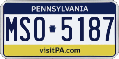 PA license plate MSO5187