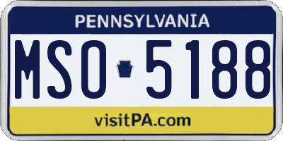 PA license plate MSO5188