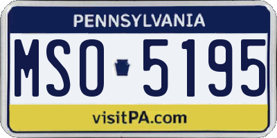 PA license plate MSO5195