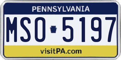 PA license plate MSO5197