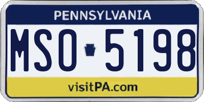 PA license plate MSO5198