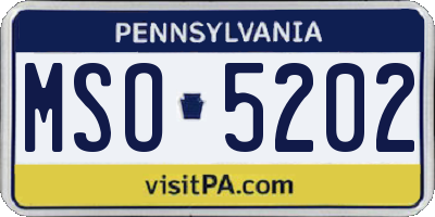 PA license plate MSO5202