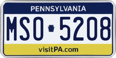 PA license plate MSO5208