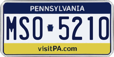 PA license plate MSO5210