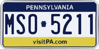 PA license plate MSO5211