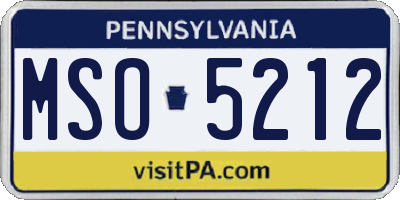 PA license plate MSO5212