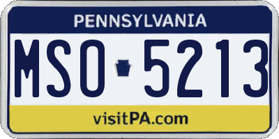PA license plate MSO5213