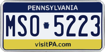 PA license plate MSO5223