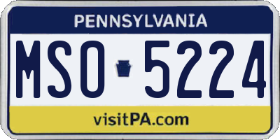 PA license plate MSO5224