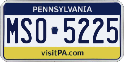 PA license plate MSO5225