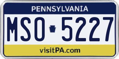 PA license plate MSO5227