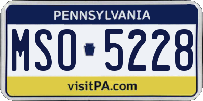 PA license plate MSO5228