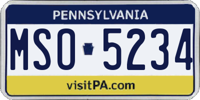 PA license plate MSO5234