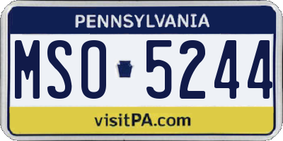 PA license plate MSO5244