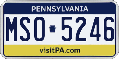 PA license plate MSO5246