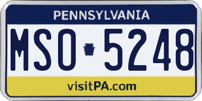 PA license plate MSO5248