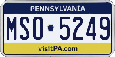 PA license plate MSO5249