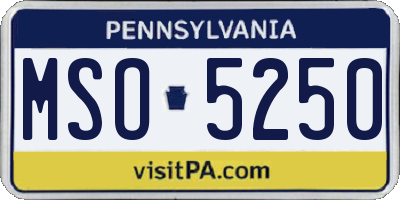 PA license plate MSO5250