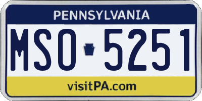PA license plate MSO5251