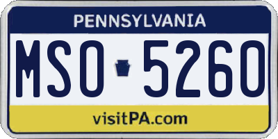 PA license plate MSO5260