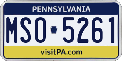 PA license plate MSO5261