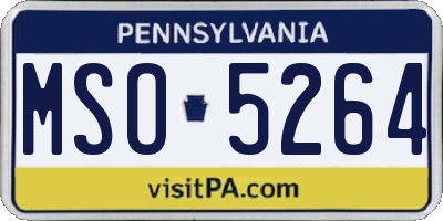 PA license plate MSO5264