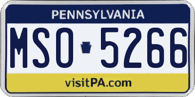 PA license plate MSO5266