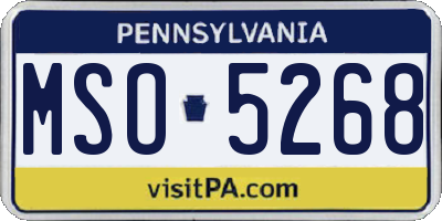 PA license plate MSO5268