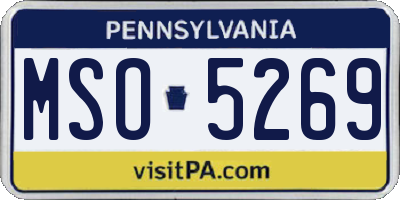 PA license plate MSO5269