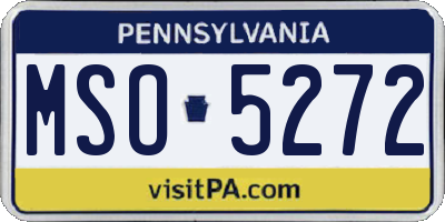 PA license plate MSO5272