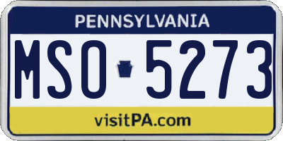 PA license plate MSO5273