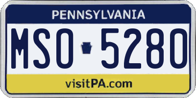PA license plate MSO5280